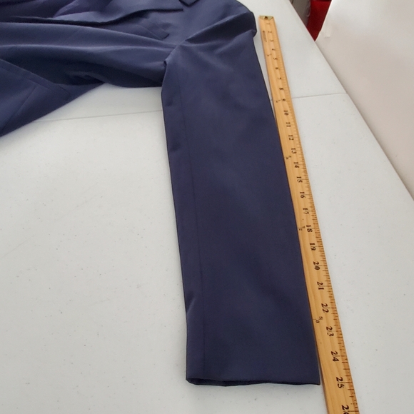 Banana Republic Long and Lean Blazer Size 14 Wool Blend Navy Blue Lined Jacket - Picture 8 of 12